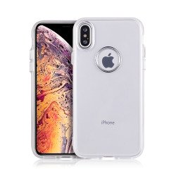iPhone Xs Max Chrome Metallic Transparent Case (Clear)